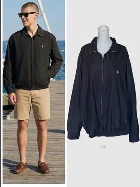 Polo Ralph Lauren bomber jacket  lined  black tan pony logo  3XLT